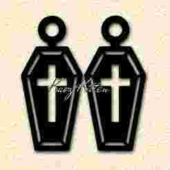 Halloween Coffin Earrings Graveyard