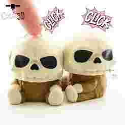 Halloween Furry Skull Keycap Fidget Clicker Keychain - Cute Backpack Keychain