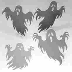 👻 Halloween Ghost Silhouettes – 3D Printing or Laser Cutting 👻