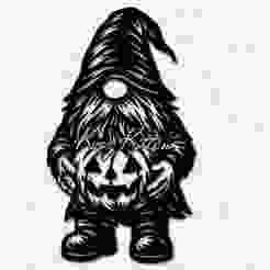 Halloween Gnome Jack-o-Lantern Wall Art Home Decor