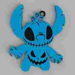 Halloween themed Stitch Keychain - pendant - earring