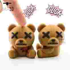 Halloween Voodoo Bear Keycap Fidget Clicker Keychain - Cute Backpack Keychain
