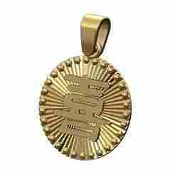 Happiness chinese faceted sunrays beaded coin pendant charm 3D print model