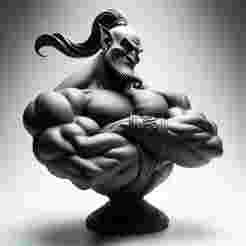 Happy Bodybuilder Genie 3D Print – Fun Decorative Showpiece