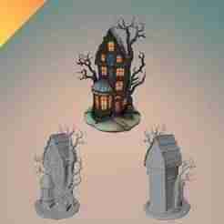 Haunted Creepy House 3D Model STL – Halloween Haunted House for Spooky Home Decor and 3D Printing