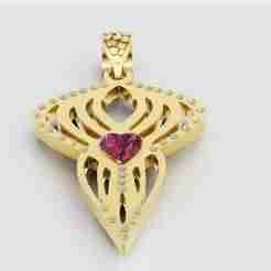 heart gemstone pendant 3D printable model