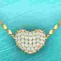 Heart pendant - Diamond pendant - Womens pendant - N917839