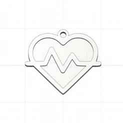 Heart Rate Heart Key Chain - Cardiologist