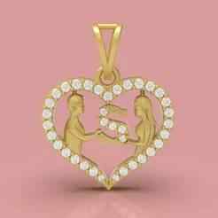 Heart Shape Couple Pendant - 0113
