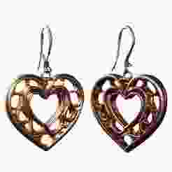 Heart-Shaped Dangling Earrings