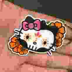 Hello Kitty - Day of the Dead" keychain (fan art)