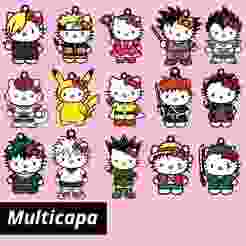 Hello Kitty x Anime Key Ring Pack (15 key rings)