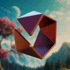 HexaTwist Ring - Futuristic Geometric Jewelry 3D Print 50