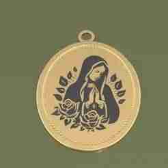 "Holy Virgin with Roses" medallion.