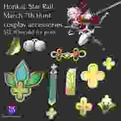 Honkai Star Rail March 7th Hunt cosplay accessories STL 3Dmodel for print