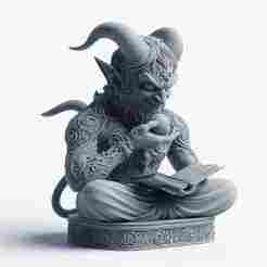 Horn Man Sitting Showpiece 3D Print Decorative Sculpture