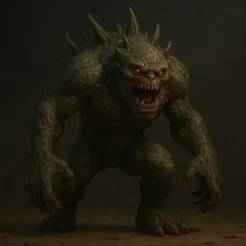 Horned Monster STL – Savage Creature 3D Model