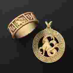 Horoscope Capricorn Ring Pendant v2 Collection