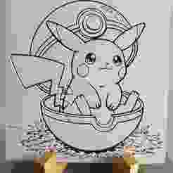 Hueforge Pokémon Pikachu in a pokéball without AMS