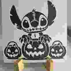 Hueforge Stitch Halloween pumpkins without AMS