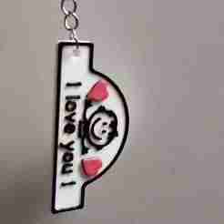 I love you keychain with boy and girl