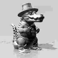 I41 Crocodile with top hat