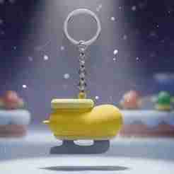Ice Skate Shoe Keychain - Mario Ice Skating Adventure - Super Mario - Ready to Print