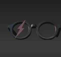 Iconic Wizard's Glasses & Lightning Mark Keychain Charm - Detailed Fantasy Accessory 3D Print