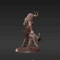 Infernal Barbarian - 75mm Fantasy Miniature for Tabletop RPGs