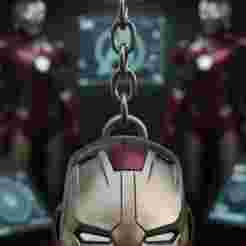 Iron Man Helmet Keychain - Classic Armor Pose - Marvel - Ready to Print (No Supports Needed)