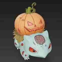 Ivysaur pokemon halloween pupking zombie version