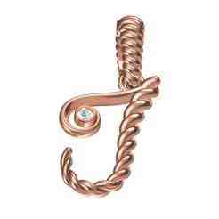J Alphabet Roped Pendant