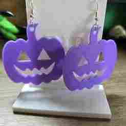 Jack-O-Lantern Earrings - Halloween Jewelry