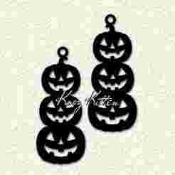 Jack-o-lantern Halloween Hanging Earrings