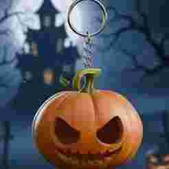 Jack-O-Lantern Keychain - Classic Carved Pumpkin - Halloween - Ready to Print