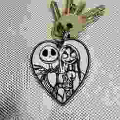 Jack Skellington and Sally keychain
