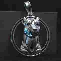 Jewelry Pit Bull Pendant 3D Model