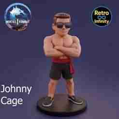 Johnny Cage - Mortal Kombat 1 figure 3D Retro Infinity style (100mm) : vinyl collectible