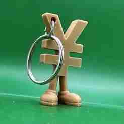 JPY/CNY symbol with legs keychain