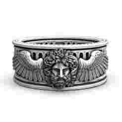 Jupiter Head and Eagle Wings Roman God of Sky and Thunder