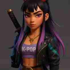 🎀 "K-Pop Devil" Bust & Base (STL)