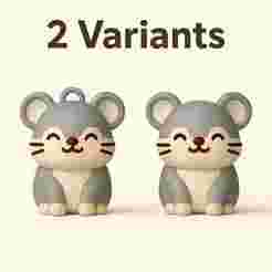 🐭 Kawaii Mouse Keychain - 2 Variants