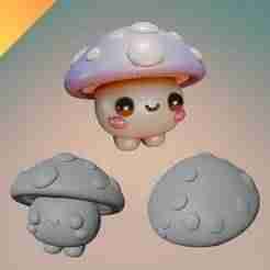 Kawaii Mushroom Toy 3D Model STL – Cute Chibi Mushroom Character for 3D Printing, Decor, and Collectibles