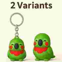 🦜 Kawaii Parrot Keychain - 2 Variants