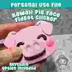 Kawaii Pig Face Fidget Clicker - Personal Use