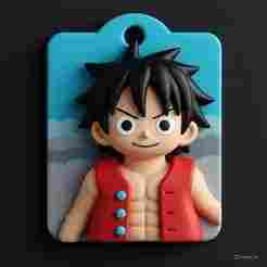 Keychain Monkey D. Luffy One Piece STL 3D Print | Keychain Anime 3MF Model