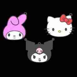 Keychain Pack - Kuromi, My Melody and Hello Kitty