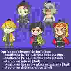 Kimetsu no Jaiba Chibi keychain pack (5 keychains)