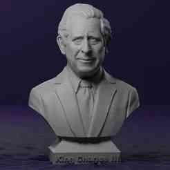 King Charles III Bust – High-Detail 3D Printable Sculpture (STL/OBJ)