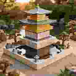 Kinkaku-ji Golden Pavilion Temple Diorama 3D Print STL